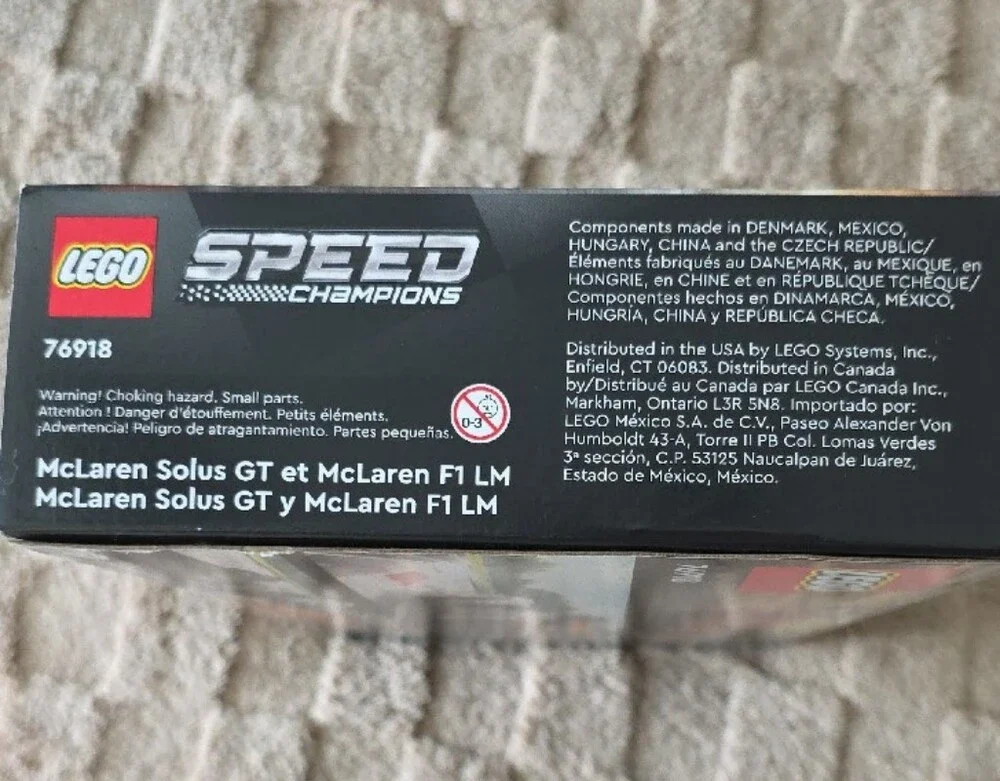 Lego Speed Champions Orange and White McLaren Racing Set